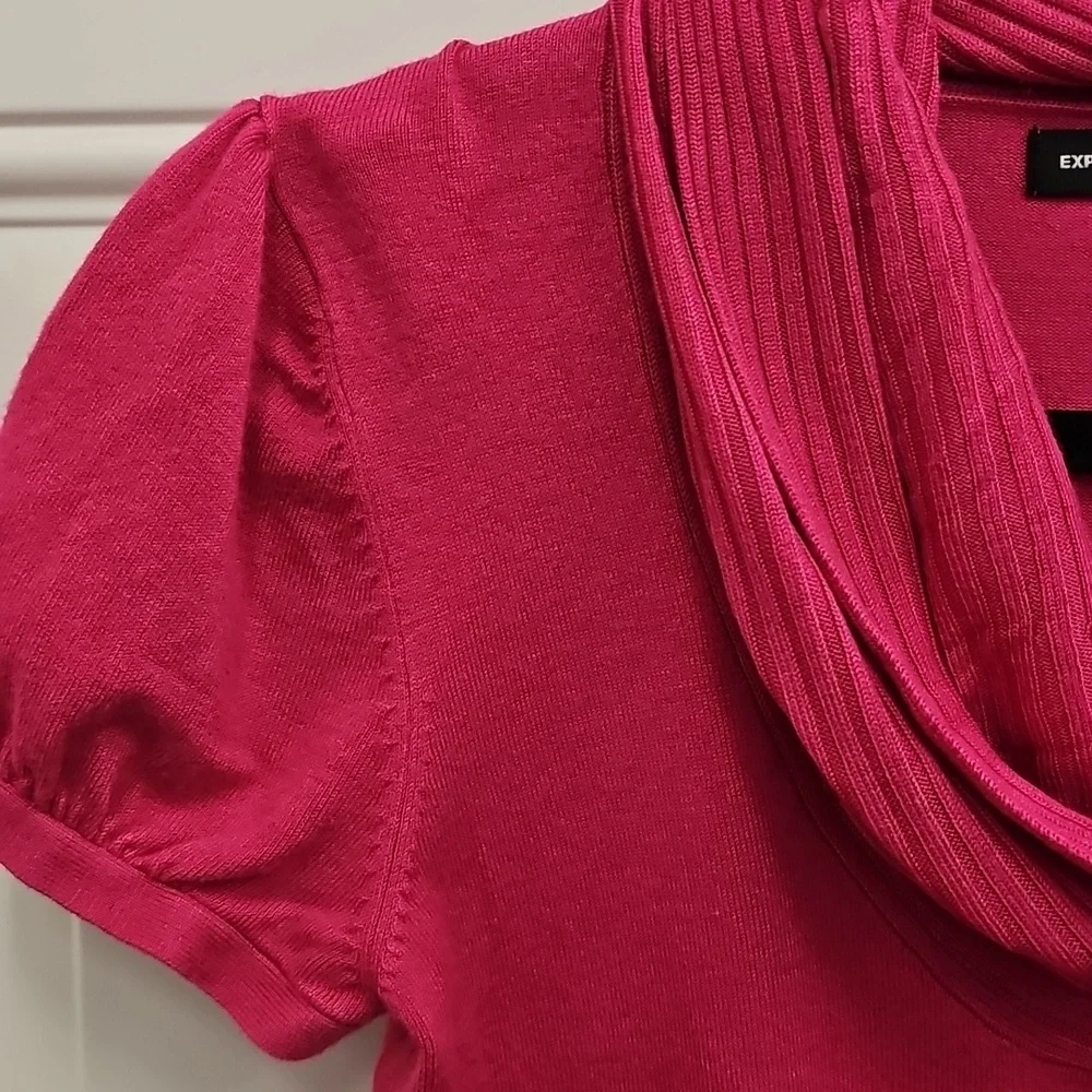 Pink, Cowl, Vintage, Stretchy, Office, School, Wedding, Y2k, Casual, Blouse, Top